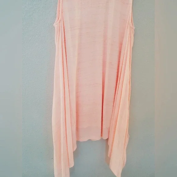 💚5/$25 H by Halston Pink Flowy Long Top Mini Slip Dress Layered Tank Size Small - Picture 5 of 8